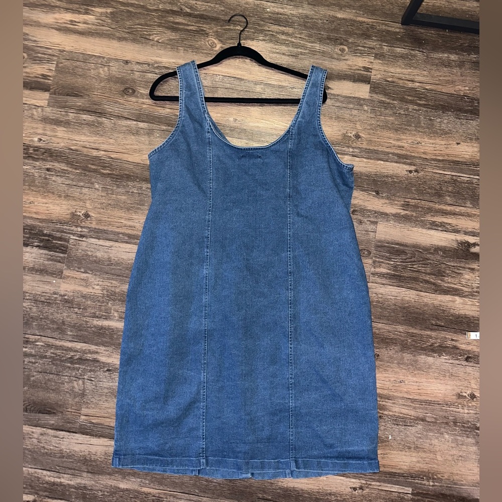 New Look Blue Denim Button Down Jean Dress Size 2X - Picture 5 of 8
